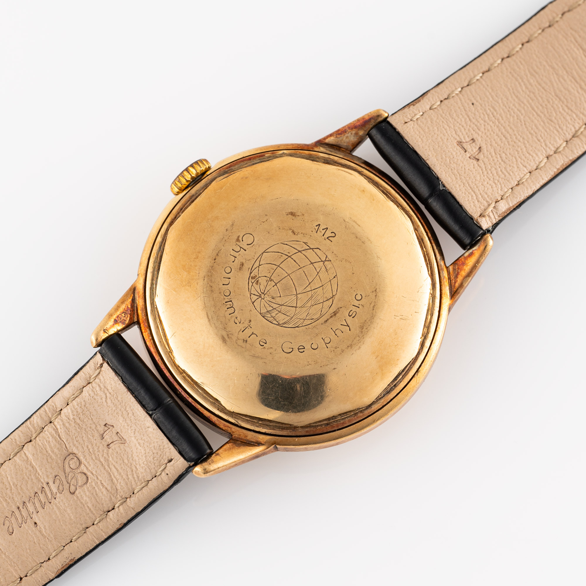 A RARE GENTLEMAN'S SIZE 9CT SOLID GOLD JAEGER LECOULTRE GEOPHYSIC CHRONOMETER WRIST WATCH CIRCA - Image 3 of 9