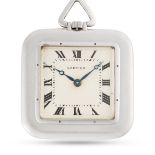 A VERY RARE PLATINUM CARTIER PARIS SANTOS DUMONT EXTRA PLATE POCKET WATCH CIRCA 1912, RESOLD BY