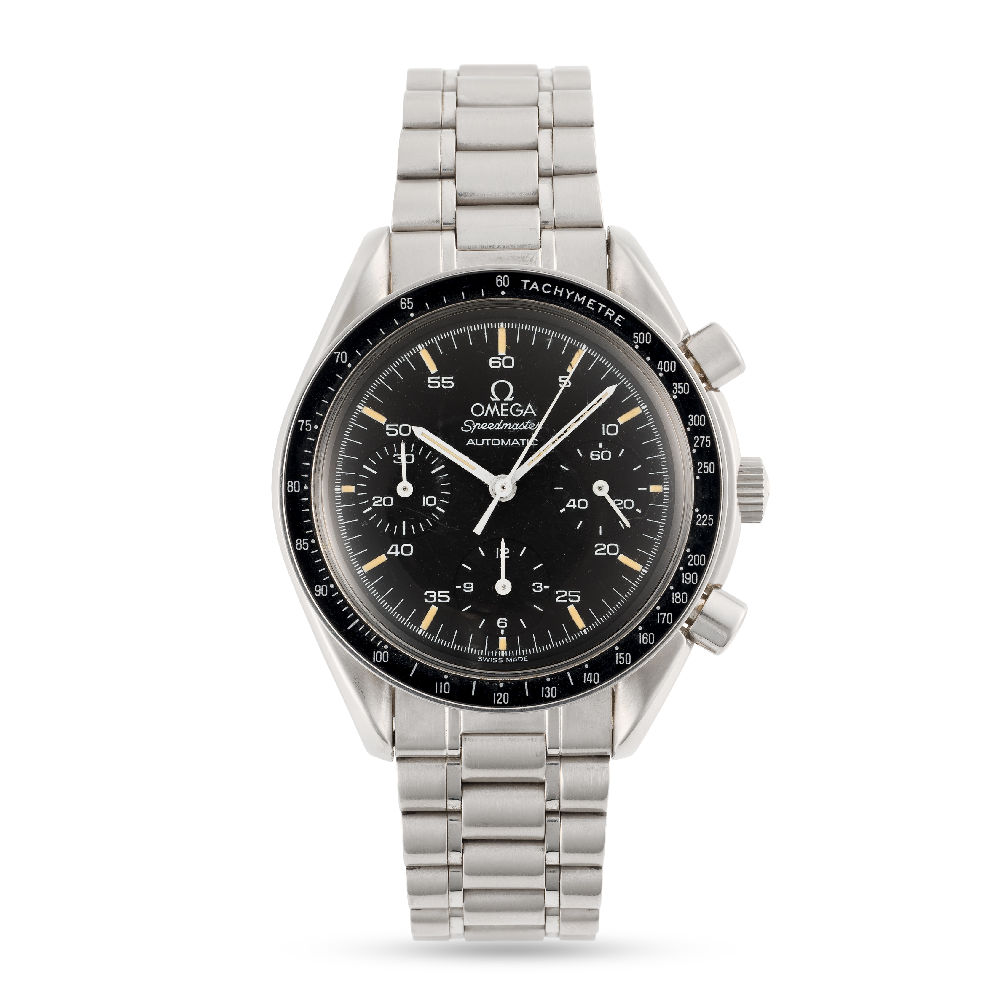 A GENTLEMAN'S SIZE STAINLESS STEEL OMEGA SPEEDMASTER REDUCED AUTOMATIC CHRONOGRAPH BRACELET WATCH - Image 2 of 8