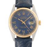 A GENTLEMAN'S SIZE STEEL & GOLD ROLEX OYSTER PERPETUAL DATEJUST WRIST WATCH CIRCA 1977, REF. 1601