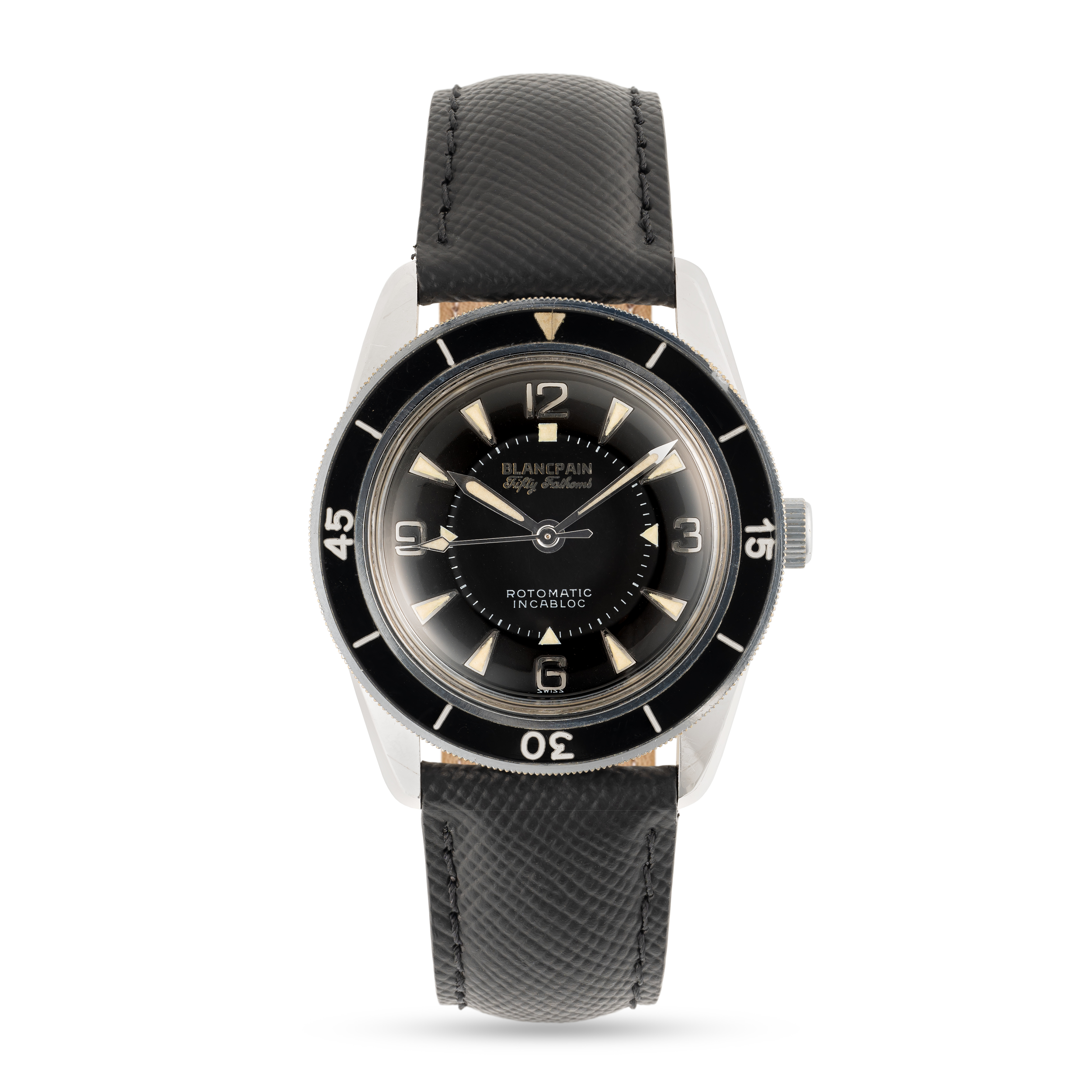 A RARE GENTLEMAN'S SIZE BLANCPAIN FIFTY FATHOMS ROTOMATIC DIVERS WRIST WATCH CIRCA 1950s, THIS WATCH - Image 2 of 8