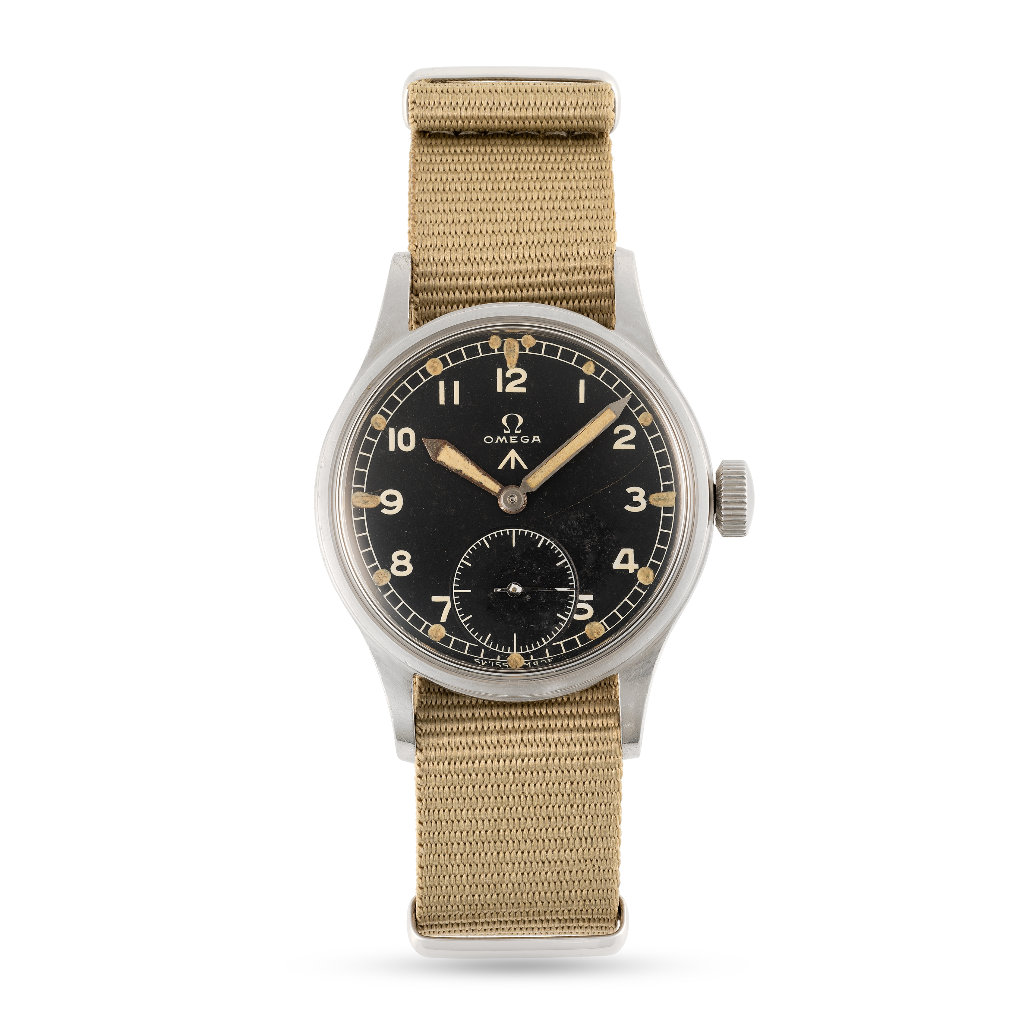 A GENTLEMAN'S STAINLESS STEEL BRITISH MILITARY OMEGA W.W.W. WRIST WATCH CIRCA 1945, PART OF THE " - Image 2 of 8