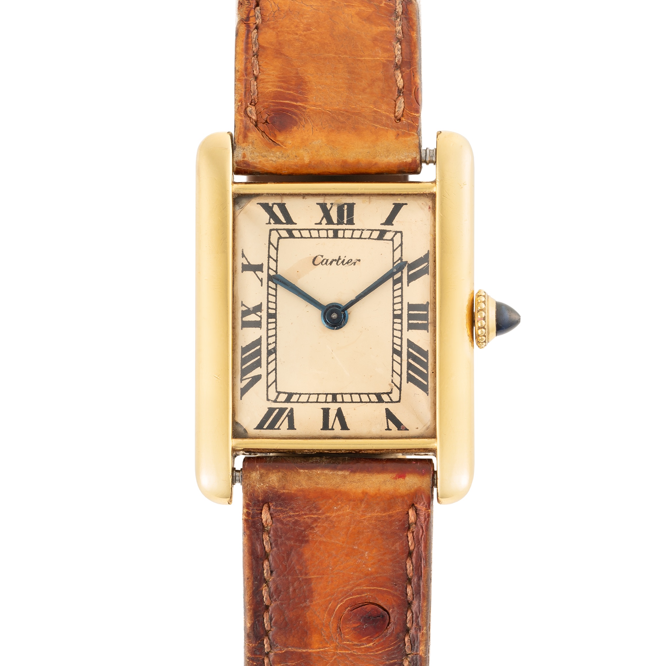 A VERY RARE GENTLEMAN'S SIZE 18K SOLID GOLD CARTIER LONDON TANK JC EXTRA PLATE WRIST WATCH CIRCA - Image 12 of 12