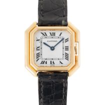 A LADY'S 18K SOLID GOLD CARTIER PARIS CEINTURE WRIST WATCH CIRCA 1970s, REF. 78100 Movement: 17J,