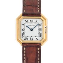 A GENTLEMAN'S SIZE 18K SOLID GOLD CARTIER PARIS CEINTURE WRIST WATCH CIRCA 1979, REF. 78099