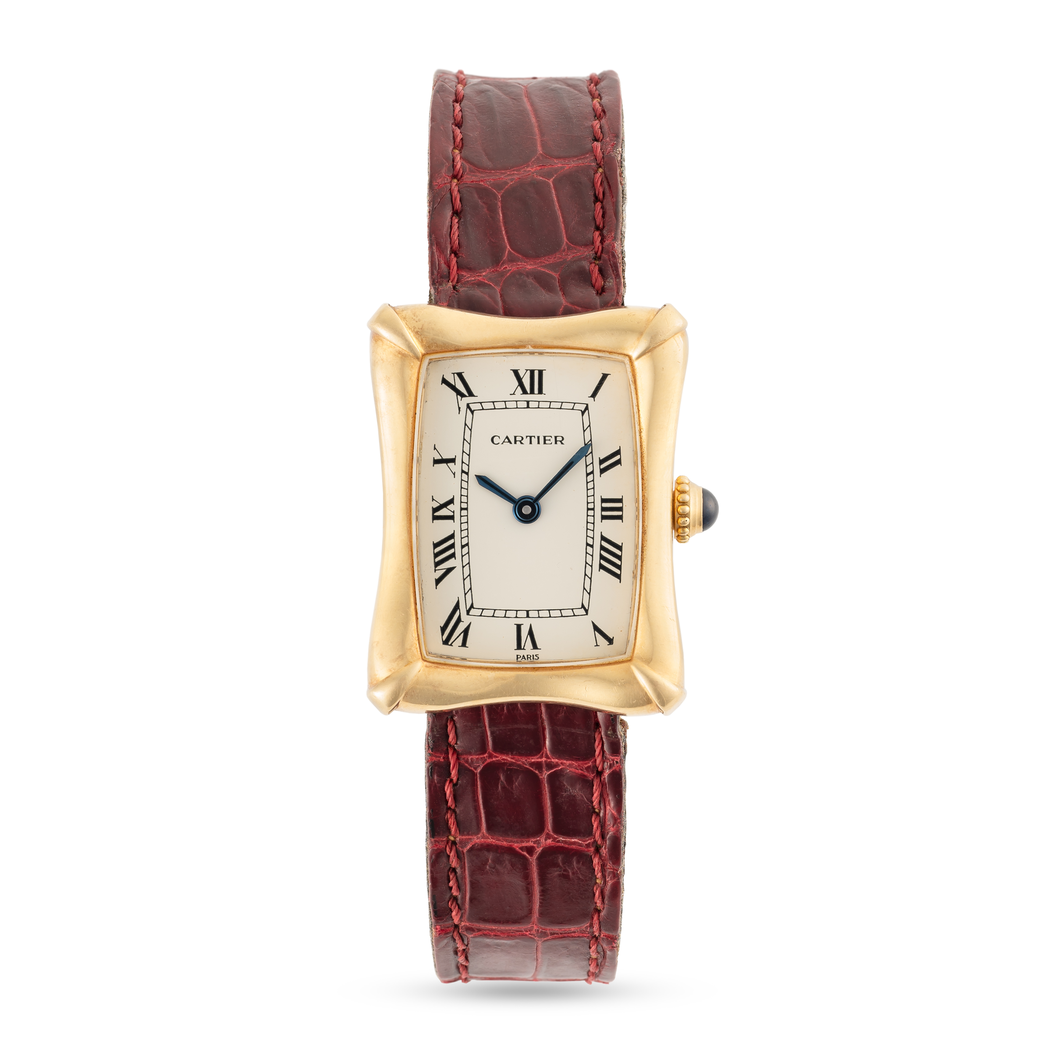 A VERY RARE LADY'S 18K SOLID GOLD CARTIER PARIS BAMBOO COUSSIN WRIST WATCH CIRCA 1970s, REF. 78110 - Image 2 of 10