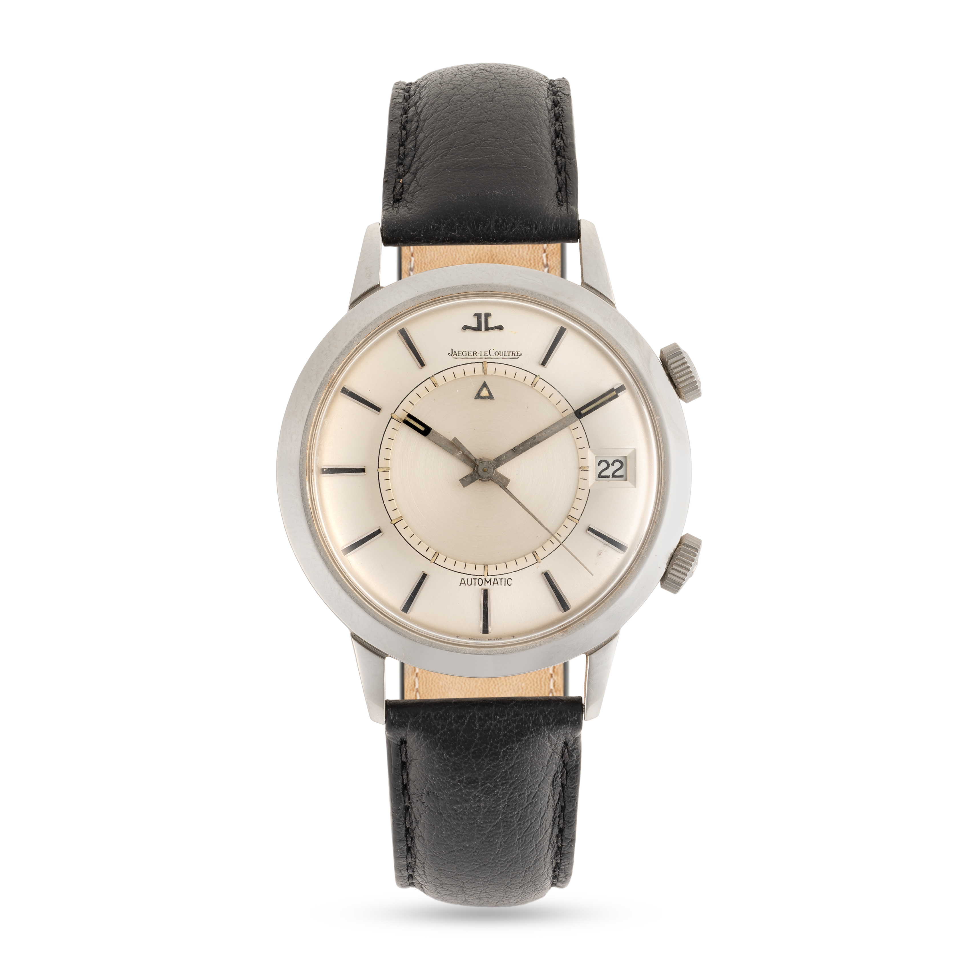 A GENTLEMAN'S SIZE STAINLESS STEEL JAEGER LECOULTRE MEMOVOX AUTOMATIC ALARM WRIST WATCH CIRCA 1960s, - Image 2 of 7