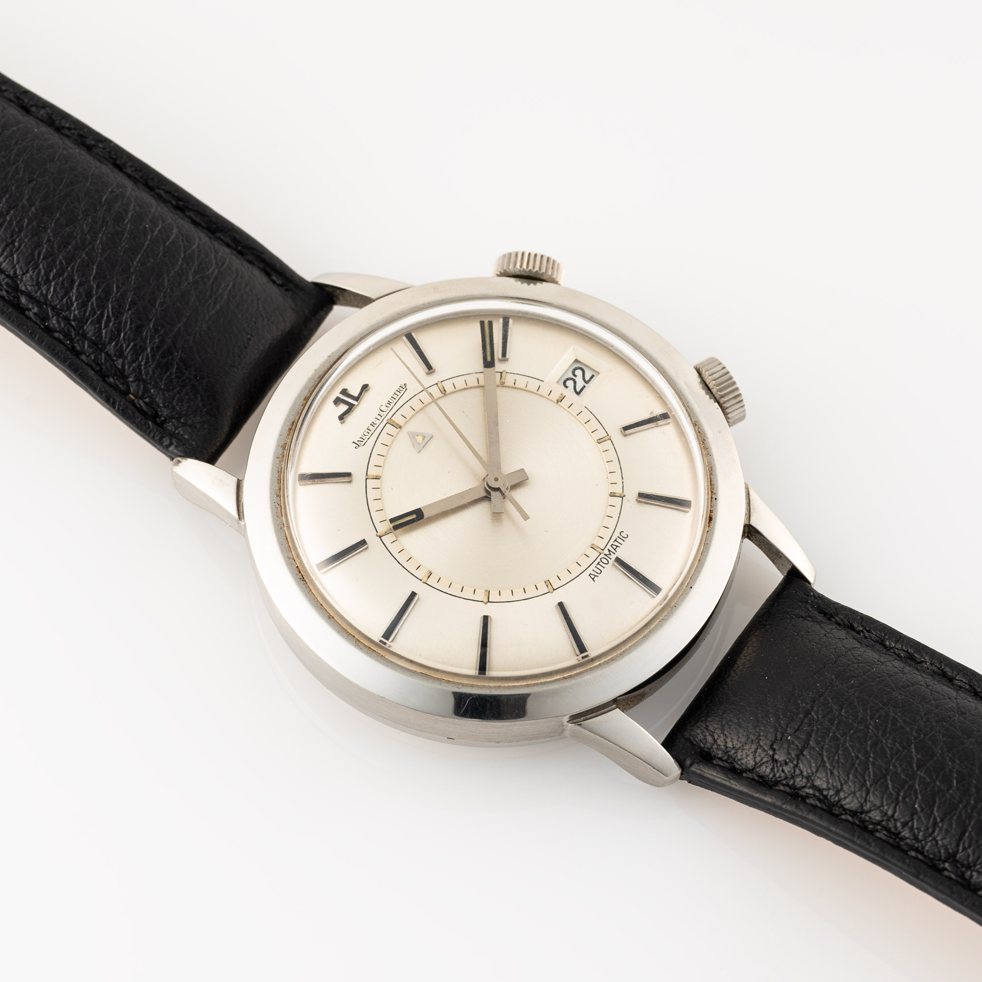 A GENTLEMAN'S SIZE STAINLESS STEEL JAEGER LECOULTRE MEMOVOX AUTOMATIC ALARM WRIST WATCH CIRCA 1960s, - Image 3 of 7