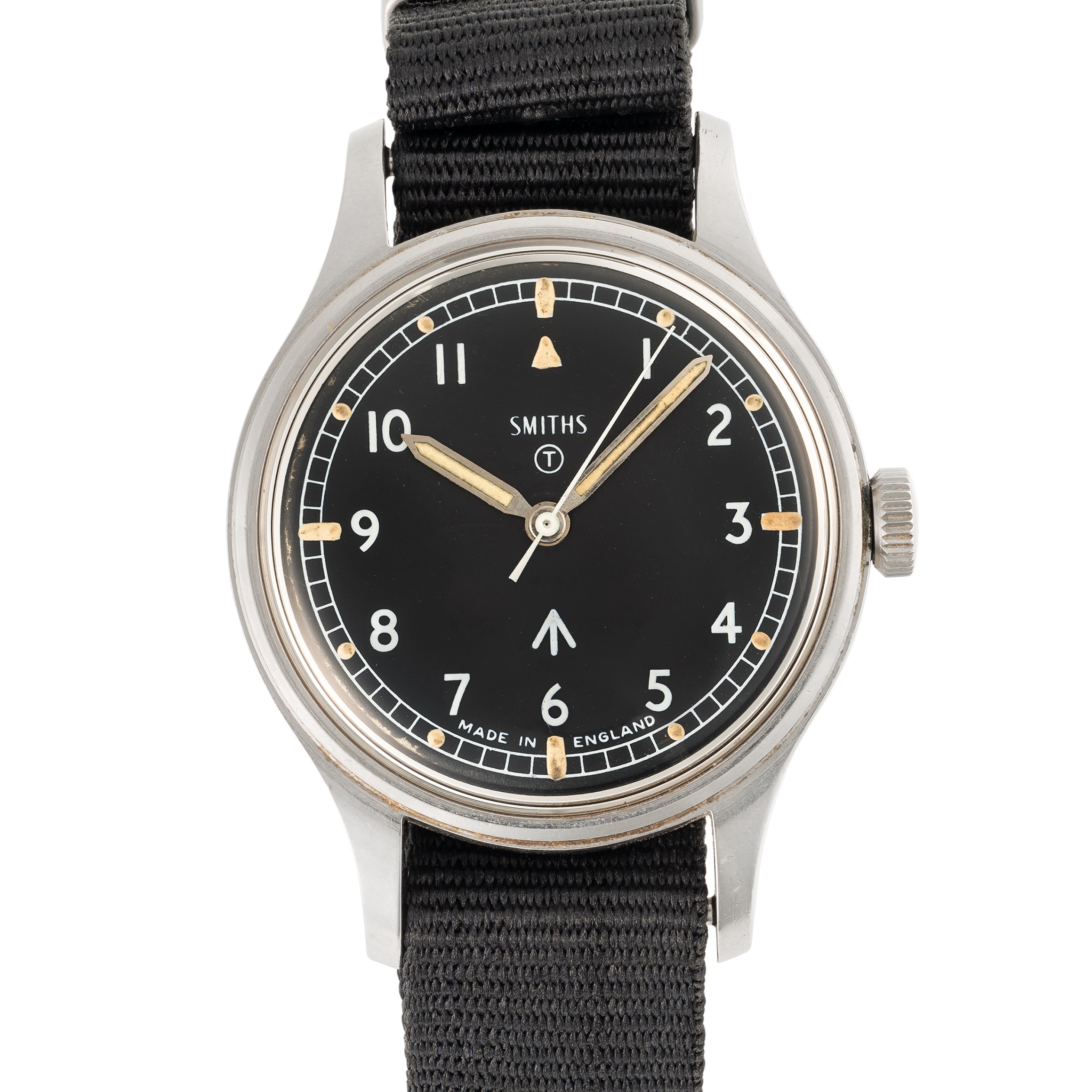 A GENTLEMAN'S STAINLESS STEEL BRITISH MILITARY SMITHS WRIST WATCH DATED 1969, ISSUED TO THE