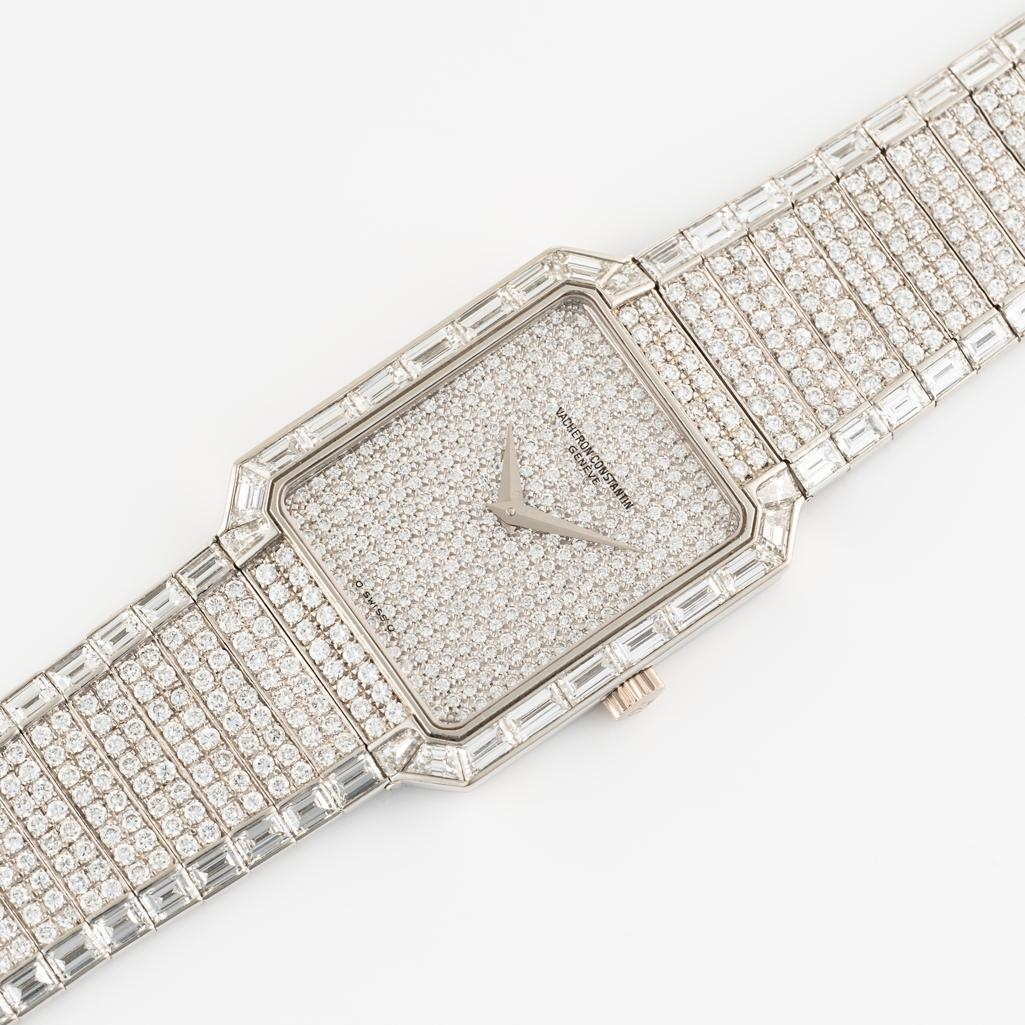 A FINE & VERY RARE GENTLEMAN'S SIZE PLATINUM & DIAMOND VACHERON CONSTANTIN SOVEREIGN BRACELET - Bild 4 aus 10