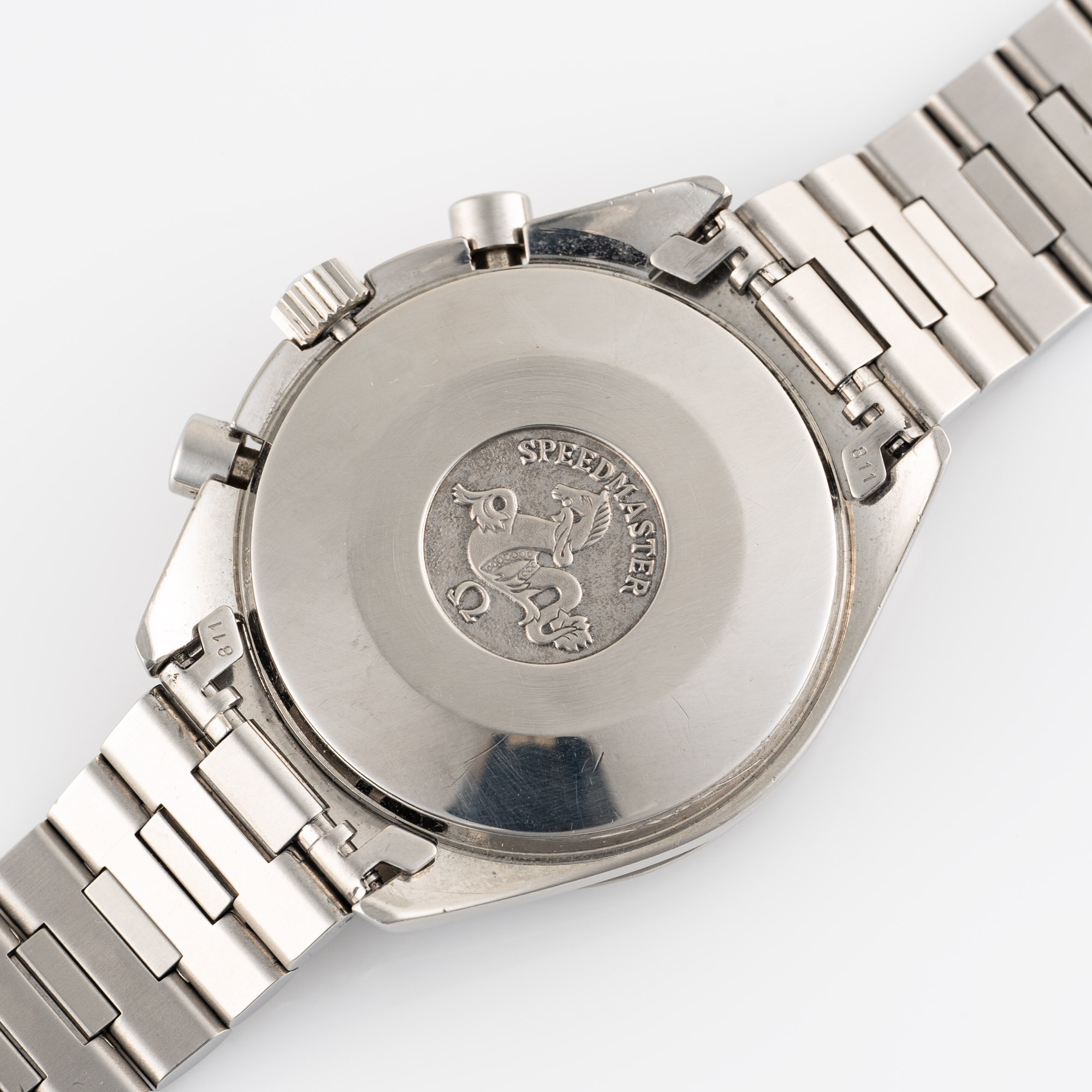 A GENTLEMAN'S SIZE STAINLESS STEEL OMEGA SPEEDMASTER REDUCED AUTOMATIC CHRONOGRAPH BRACELET WATCH - Image 7 of 8
