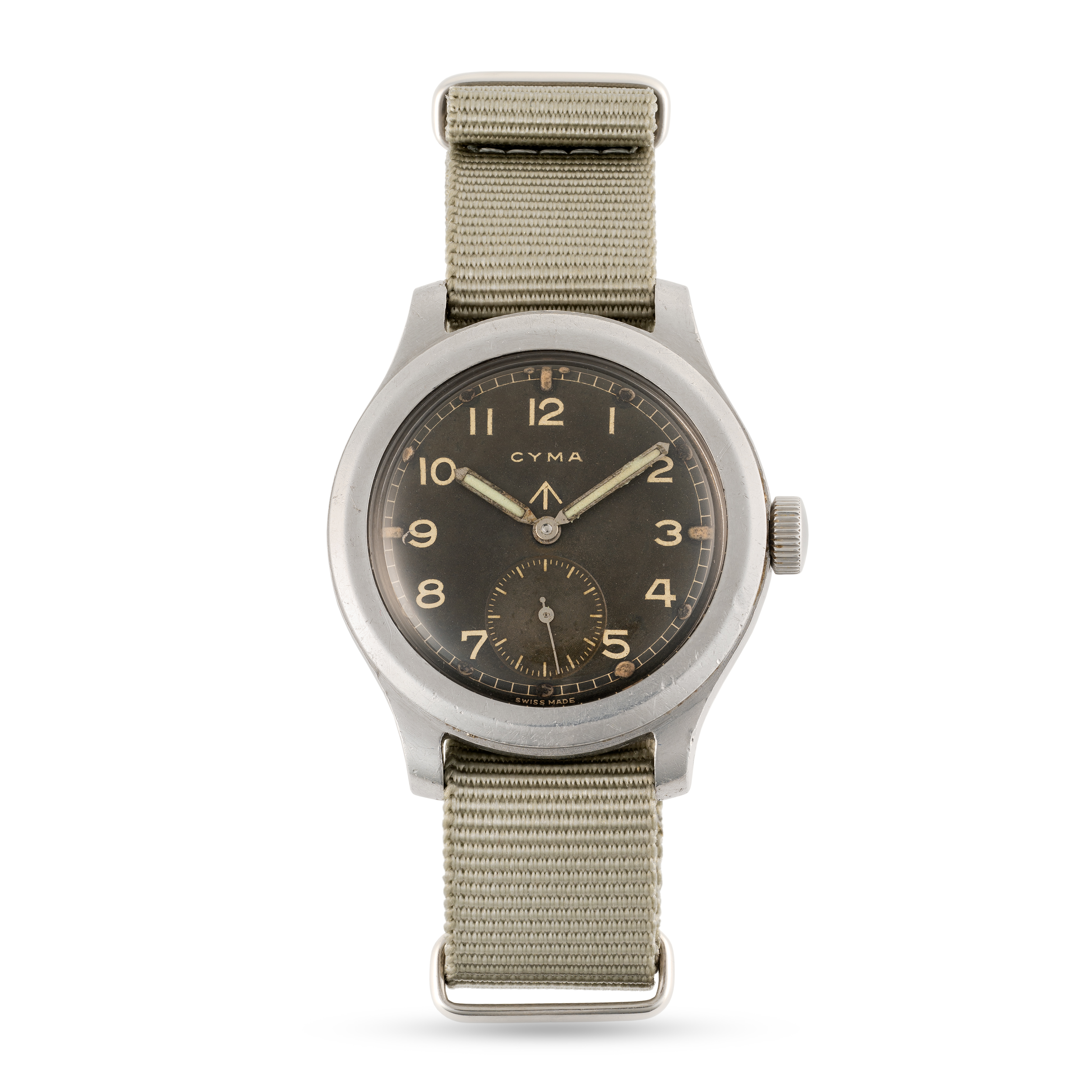 A GENTLEMAN'S STAINLESS STEEL BRITISH MILITARY CYMA W.W.W. WRIST WATCH CIRCA 1945, PART OF THE " - Image 2 of 8