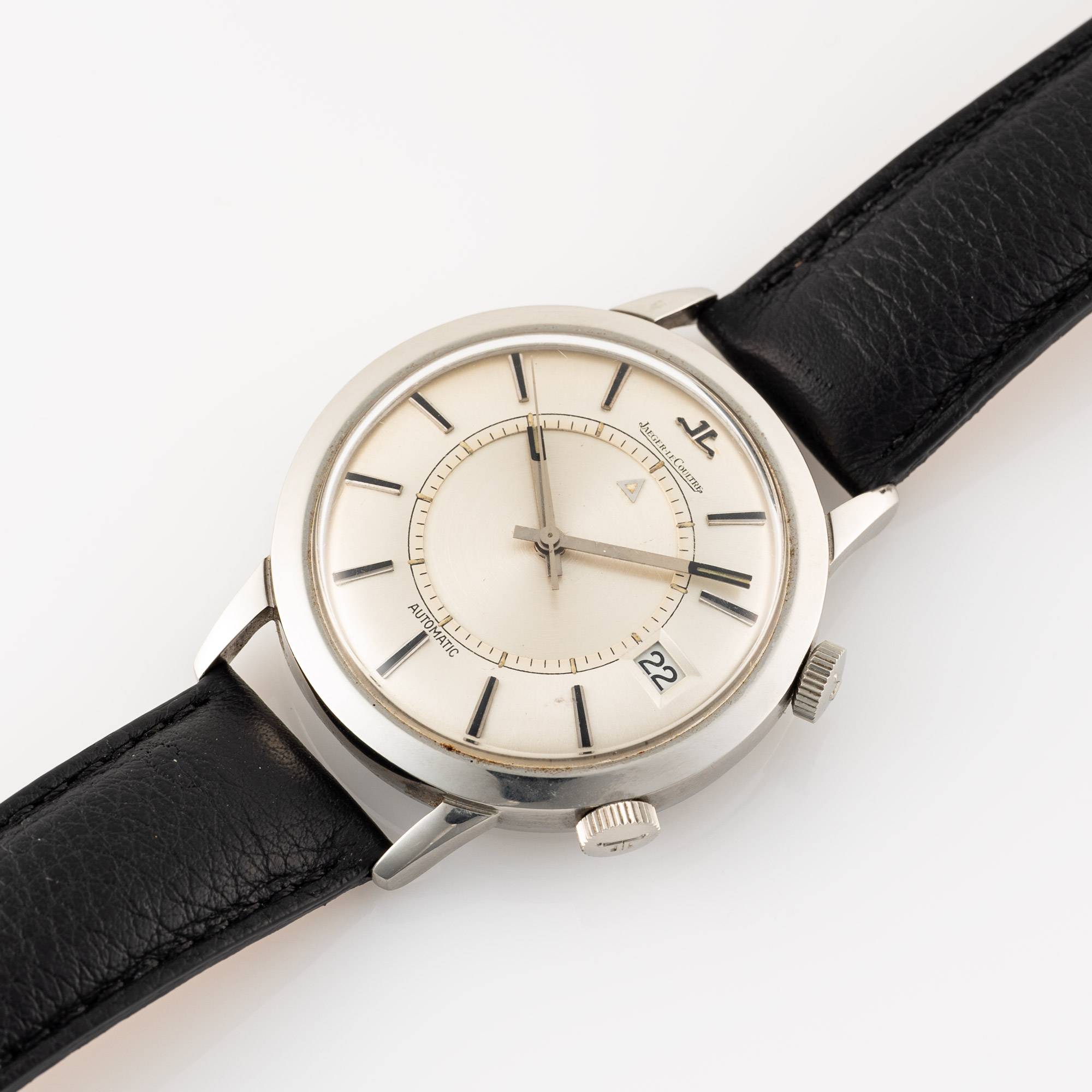 A GENTLEMAN'S SIZE STAINLESS STEEL JAEGER LECOULTRE MEMOVOX AUTOMATIC ALARM WRIST WATCH CIRCA 1960s, - Image 4 of 7