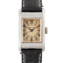 A GENTLEMAN'S SIZE STAINLESS STEEL JAEGER LECOULTRE ETANCHE WRIST WATCH CIRCA 1930s EARLY PATENTED