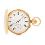 A FINE GENTLEMAN'S SIZE 18K SOLID GOLD FULL HUNTER MINUTE REPEATER POCKET WATCH CIRCA 1880s,