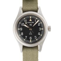 A GENTLEMAN'S STAINLESS STEEL MILITARY HAMILTON G.S. TROPICALIZED KENYAN AIR FORCE PILOTS WRIST