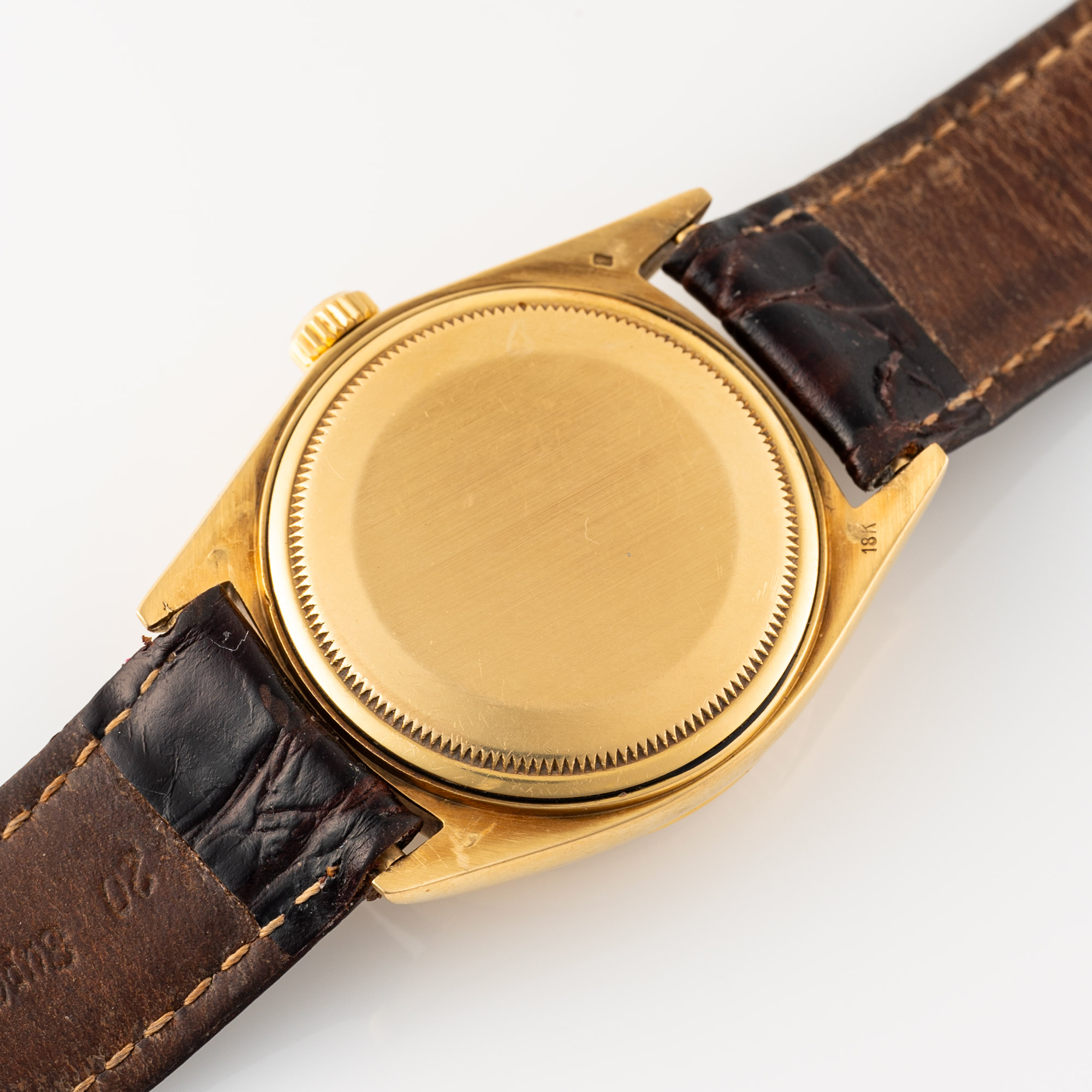 A GENTLEMAN'S SIZE 18K SOLID YELLOW GOLD ROLEX OYSTER PERPETUAL DAY DATE WRIST WATCH CIRCA 1971, - Image 7 of 8