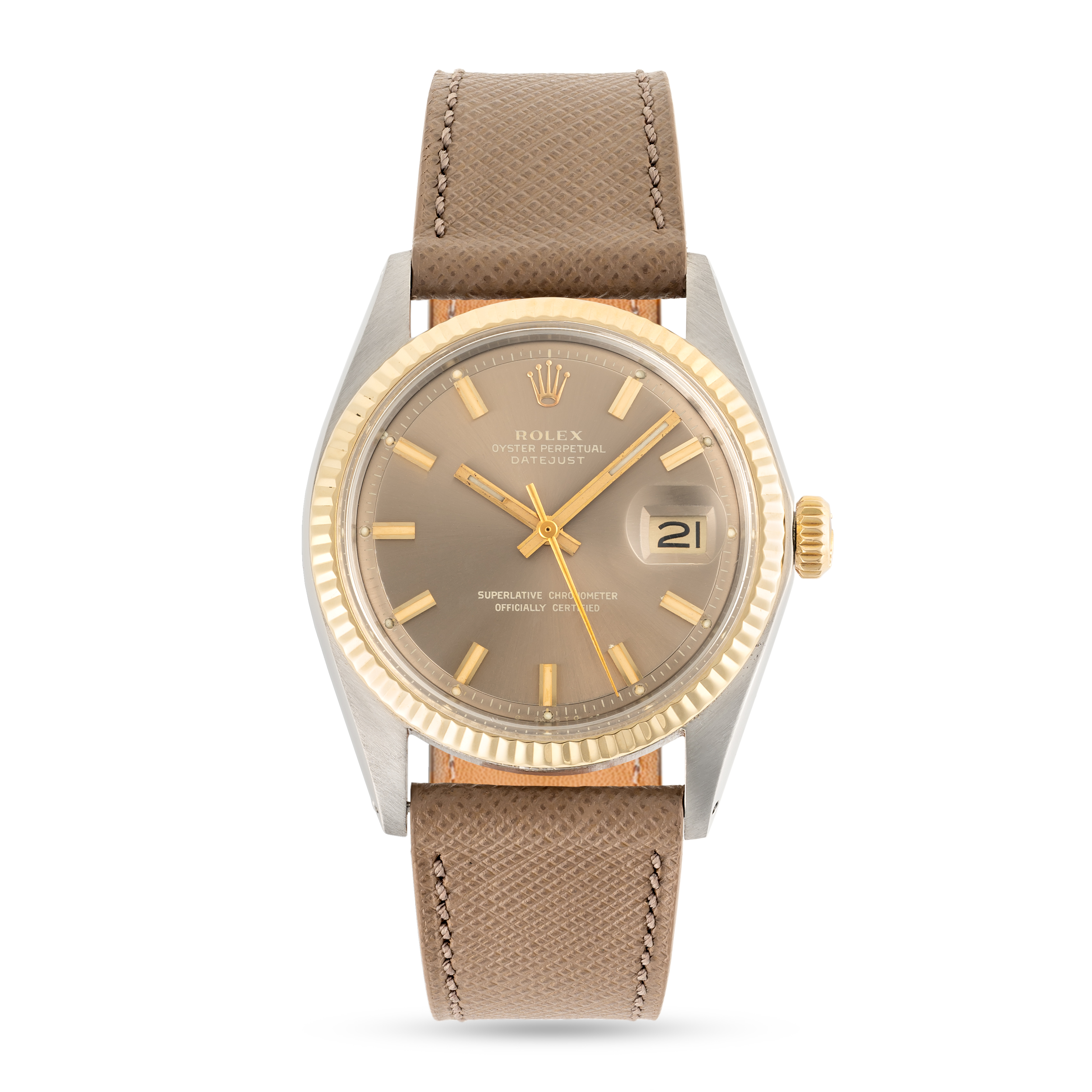 A GENTLEMAN'S SIZE STEEL & GOLD ROLEX OYSTER PERPETUAL DATEJUST WRIST WATCH CIRCA 1973, REF. 1601 - Image 2 of 7