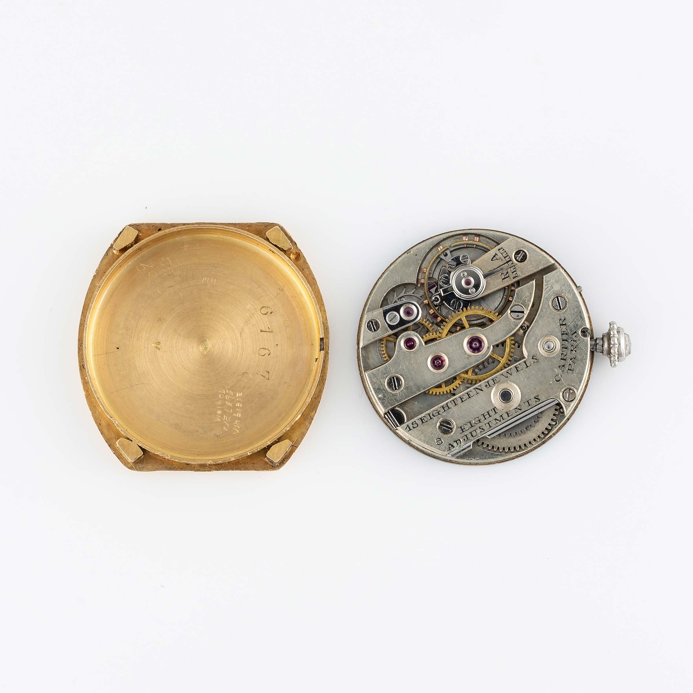 A LADY'S FINE PLATINUM & 18K SOLID GOLD DIAMOND CARTIER TORTUE WRIST WATCH CIRCA 1920s Movement: - Bild 8 aus 8