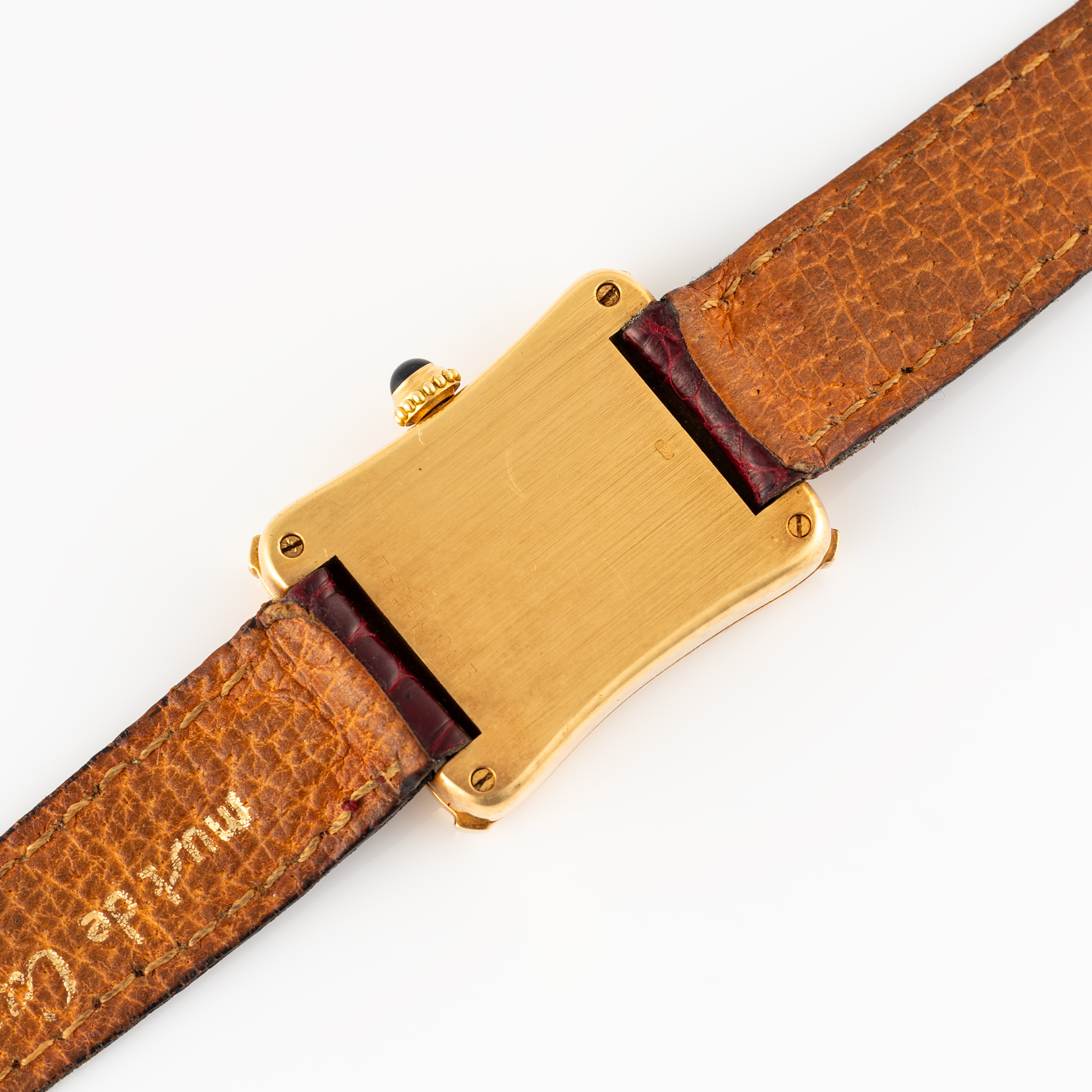 A VERY RARE LADY'S 18K SOLID GOLD CARTIER PARIS BAMBOO COUSSIN WRIST WATCH CIRCA 1970s, REF. 78110 - Image 7 of 10