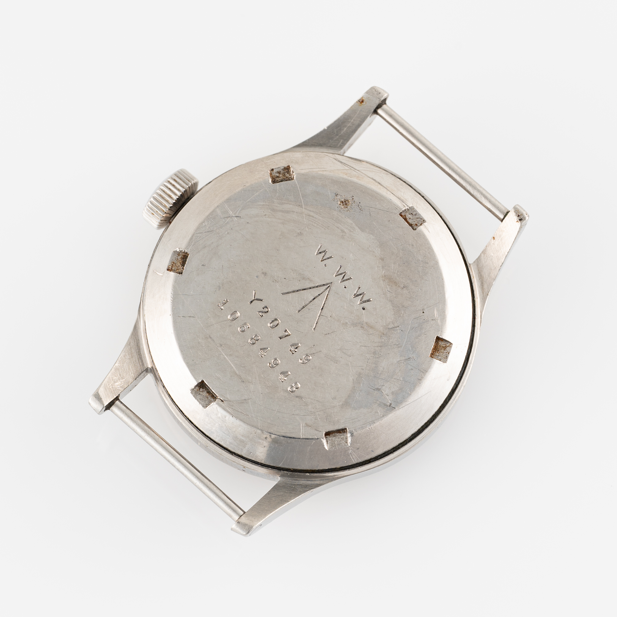 A GENTLEMAN'S STAINLESS STEEL BRITISH MILITARY OMEGA W.W.W. WRIST WATCH CIRCA 1945, PART OF THE " - Image 7 of 8