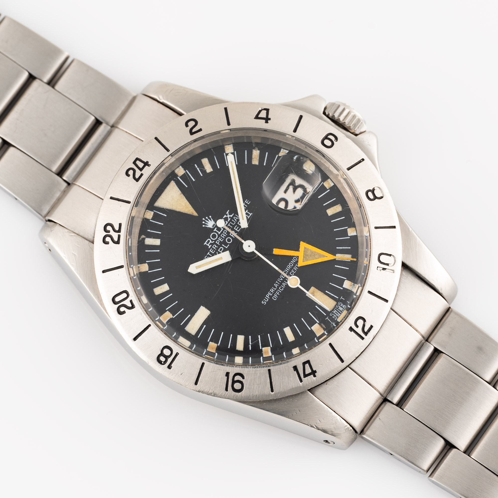 A GENTLEMAN'S SIZE STAINLESS STEEL ROLEX OYSTER PERPETUAL DATE EXPLORER II ORANGE HAND BRACELET - Image 3 of 10