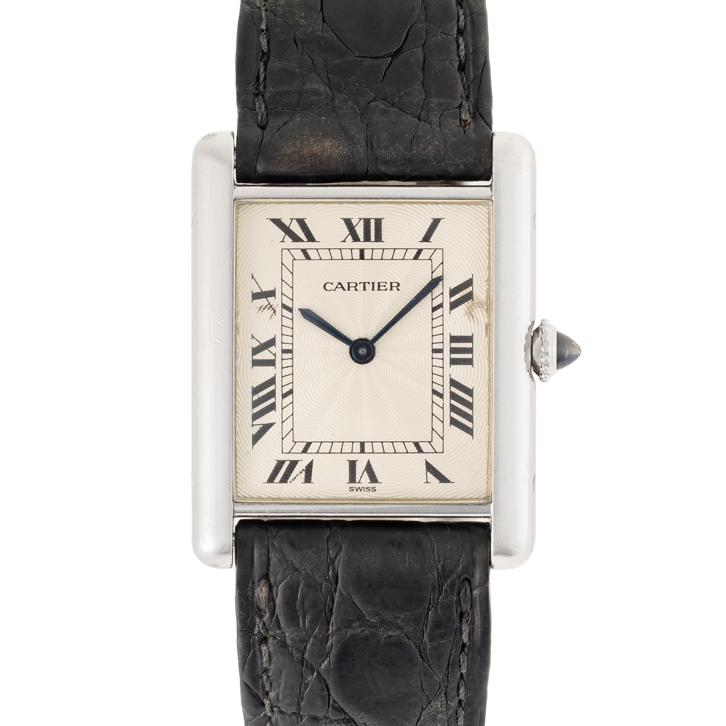 A RARE GENTLEMAN'S SIZE PLATINUM CARTIER PARIS TANK LOUIS MECANIQUE WRIST WATCH CIRCA 1990s, REF. - Image 9 of 9