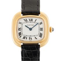 A LADY'S RARE 18K SOLID GOLD CARTIER PARIS GONDOLE WRIST WATCH CIRCA 1970s, REF. 78085 Movement: