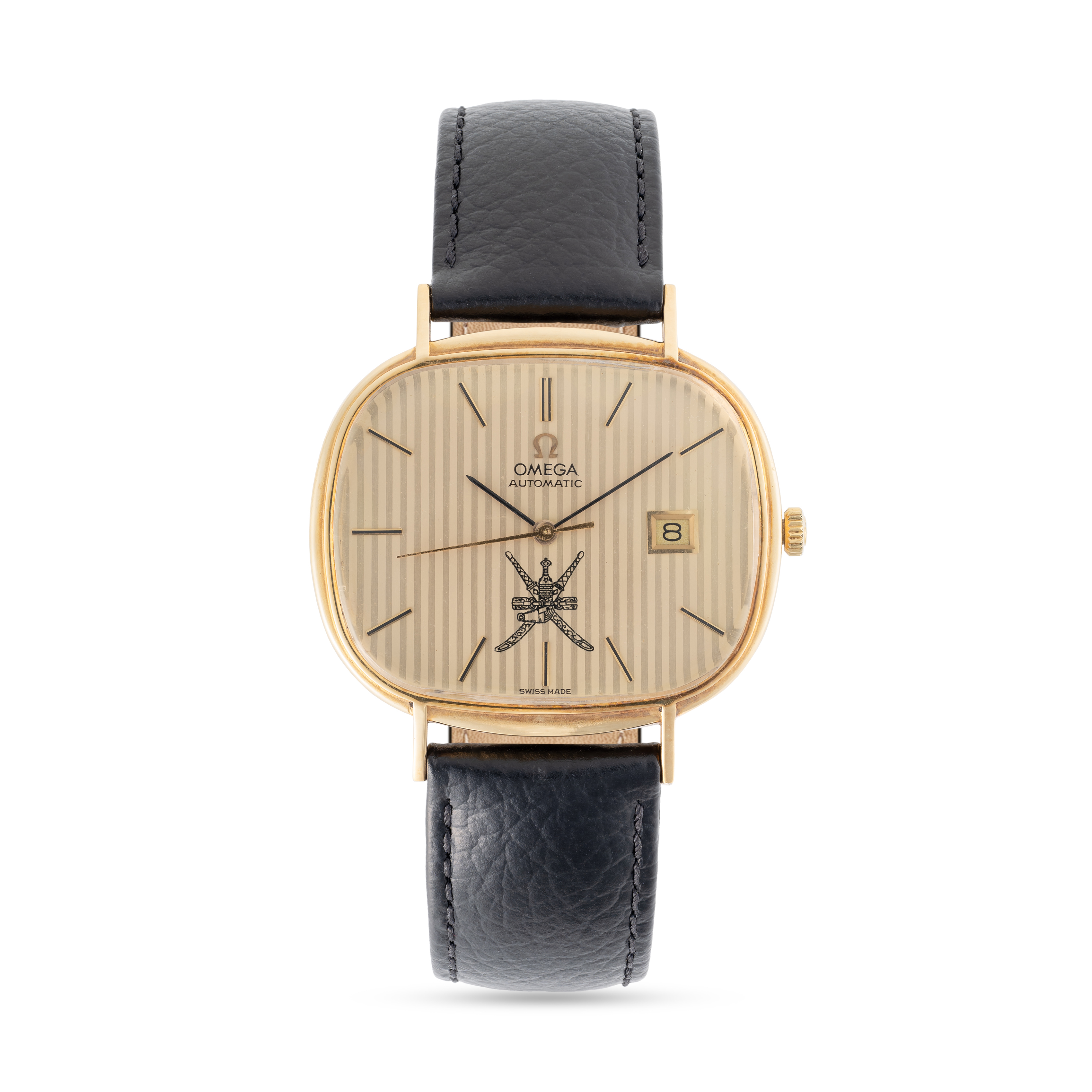 A RARE GENTLEMAN'S LARGE SIZE 18K SOLID GOLD OMEGA DE VILLE AUTOMATIC DATE WRIST WATCH CIRCA 1973, - Image 2 of 9