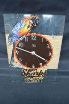 Sharps Toffee painted glass wall clock by Sectric Mains Time Co. Ltd - 12" x 17" (untested) Please