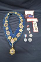 Two Royal Order Of Buffalo jewels together with Prince Of Wales Lodge collar and four other non-