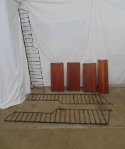 Quantity of ladder rack parts comprising: three racks (with some rust) - 32cm x 165cm tall and