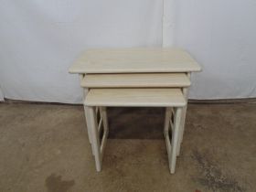 Nest of three G Plan tables - 68cm x 43cm x 49cm tall (some surface scratches to tops) Please note