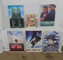 Group of six posters on board - five 51.5cm x 77.5cm and one 42.5cm x 47.5cm Please note