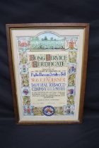 Oak glazed and framed Imperial Tobacco Company (of Great Britain & Ireland) Limited Long Service