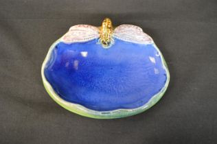 Early 20th century Royal Doulton soap dish for Wrights Coal Tar Soap, modelled as a dragonfly on the