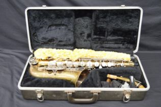 Brass Bundy II saxophone in original fitted hard case Please note descriptions are not condition