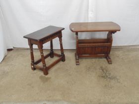 20th century joint stool the rectangular top over a carved frieze and standing on baluster legs with