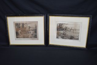 Set of four Charles Edmund Brock hunting prints published by Leggatt Bros, each signed lower