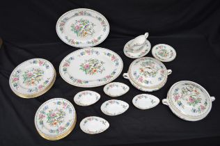 Aynsley Pembroke pattern part dinner service to comprise: two circular lidded tureens, gravy