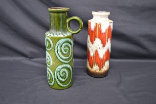 Schuerich 203-26 West Germany Studio pottery vase - 26.5cm tall together with a Scheurich 401-28