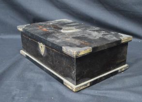 Silver mounted coromandel wood cigar box having three section interior - 27.5cm wide Please note
