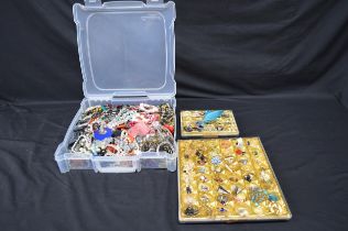 Three trays of mixed costume jewellery to include: earrings, bracelets and necklaces Please note