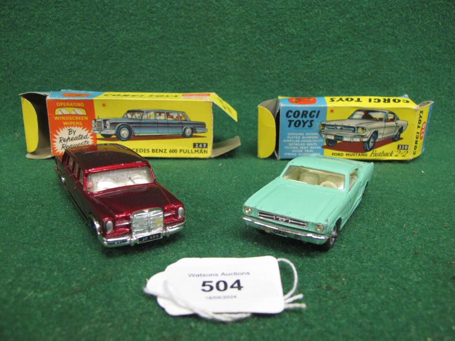 Two 1960's boxed Corgi cars to comprise: 247 Mercedes Benz 600 Pullman with working windscreen - Image 3 of 3