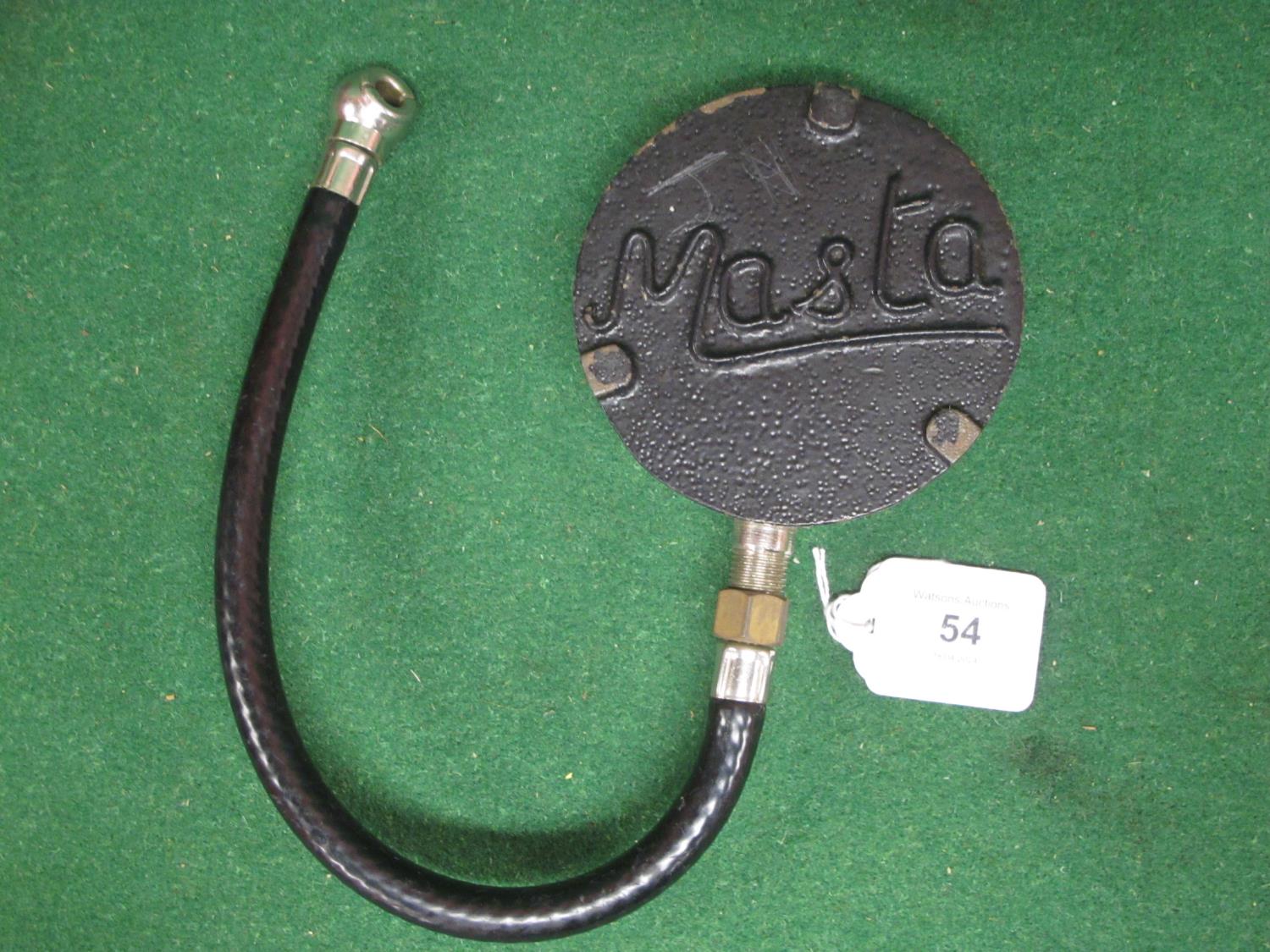 Masta 0-60lb/in sq tyre pressure gauge (0-4kg.cm sq) with 3" dia bezel, marked Lucas Pressure - Image 3 of 3