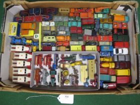 Box of approx eighty six loose and playworn small, mostly Lesney/Matchbox, diecast vehicles Please