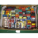 Box of approx eighty six loose and playworn small, mostly Lesney/Matchbox, diecast vehicles Please