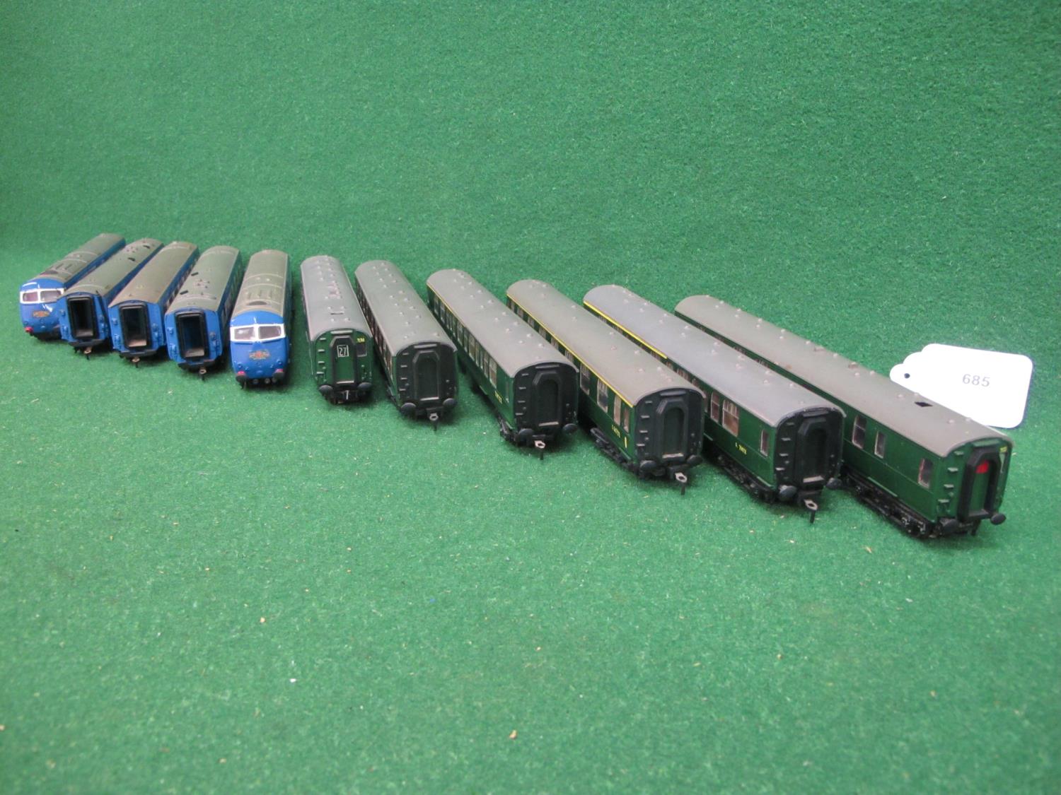 Two built, painted and motorised trains in OO scale using Rosebud Kitmaster kits and electric motors - Image 4 of 5