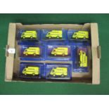 Eight boxed 2005 Official Michelin Collection diecast Renault Galion delivery vans with Bibendums on