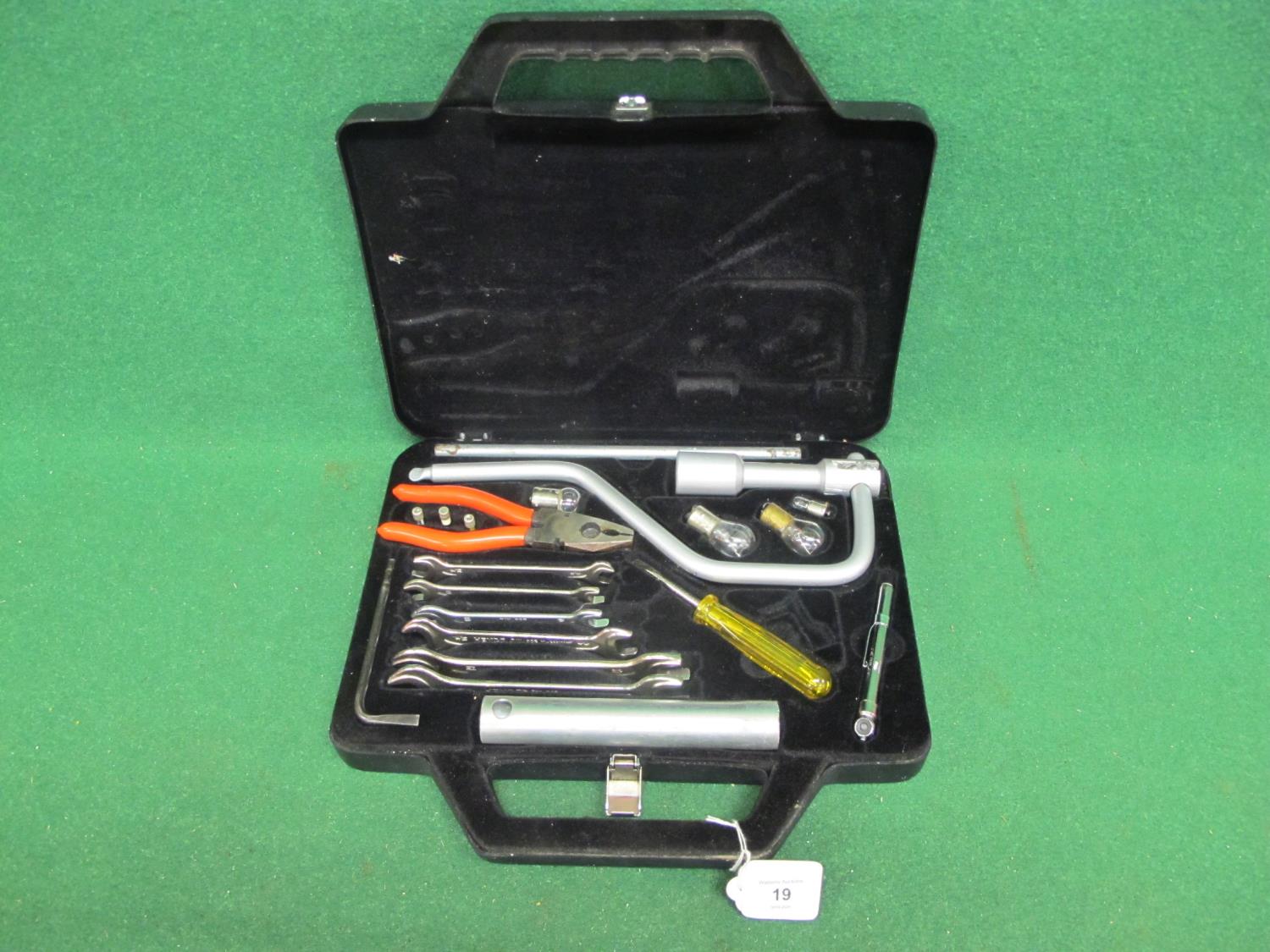 Jaguar cars plastic tool box kit with tools, bulbs and tyre pressure gauge Please note